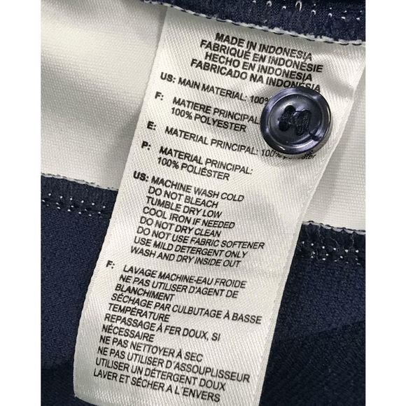 ADIDAS ☀️ Blue/navy Short Sleeve Button Poly/Poly Blend Shirt Women - Size XL - Picture 5 of 5